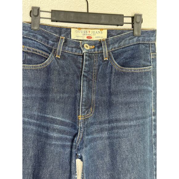 Guess Vintage Original Fit Classic Narrow Leg High Rise Denim Jean 29 Dark Wash - Picture 4 of 15
